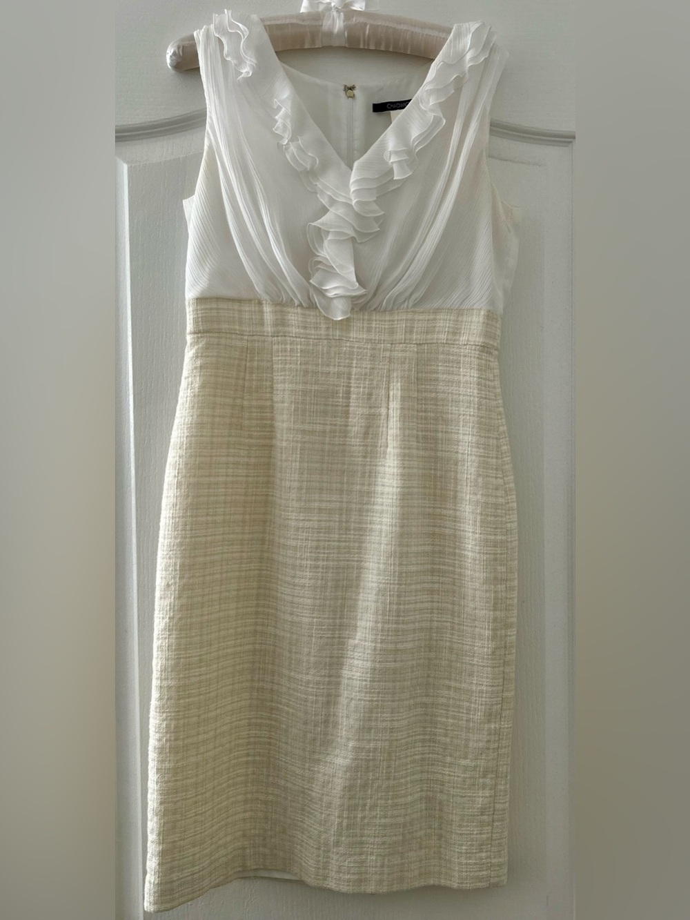 Chadwicks Cream Textured Pencil Skirt